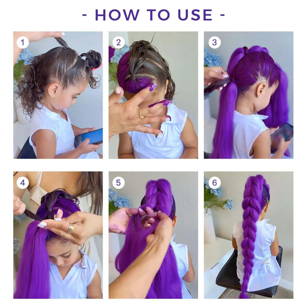 Synthetic 24inch Long Purple Braiding Hair Extensions for Braids Ru mi Braiding Hair for Stage Party Cosplay,Multi-colored Braid - AliExpress 200165144 5