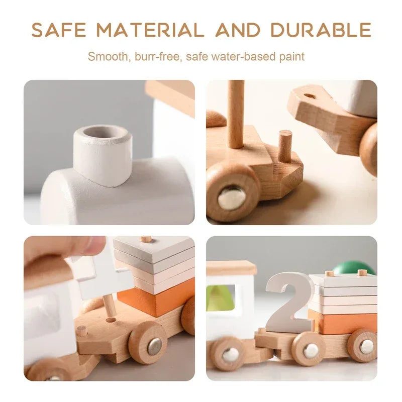  Wooden Birthday Train Toy