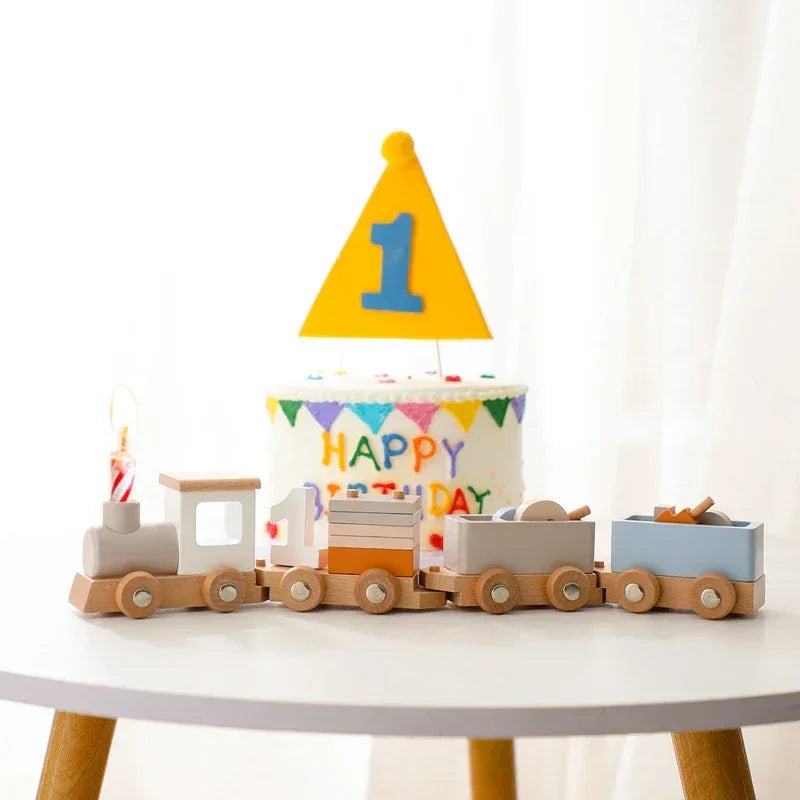  Wooden Birthday Train Toy