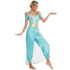 Festival Arabian Princess Costumes Indian Dance Embroider Bollywood Jasmines Costume Party Halloween Cosplay Jasmines Outfit 3