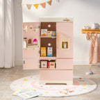 For Full Fun-Kids Corner Wooden Play Kitchen Set with Realistic Sound – Pretend Cooking Toy for Boys & Girls-