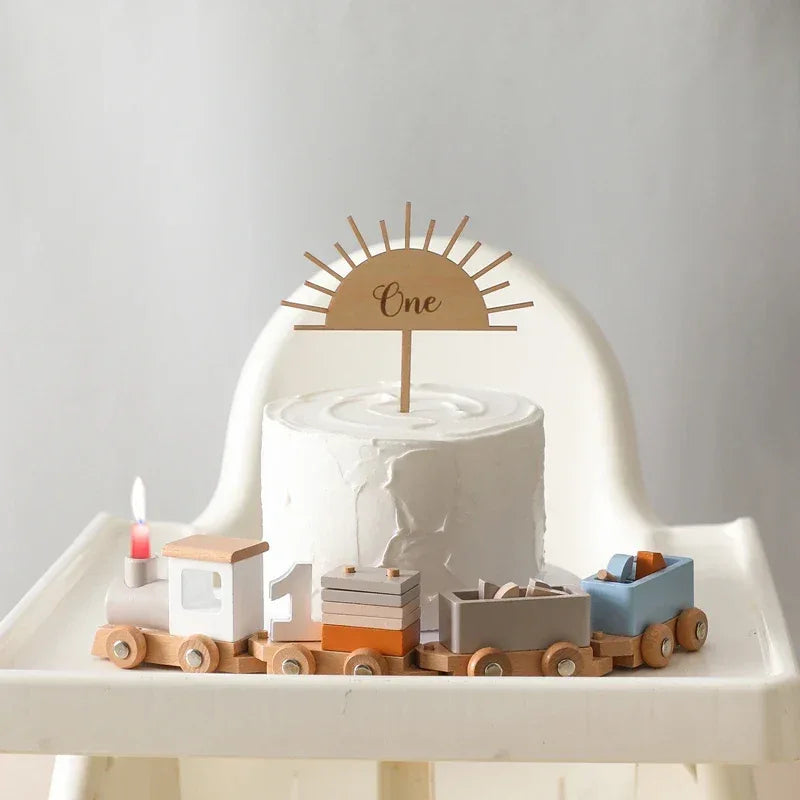  Wooden Birthday Train Toy