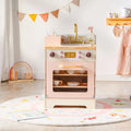 For Full Fun-Kids Corner Wooden Play Kitchen Set with Realistic Sound – Pretend Cooking Toy for Boys & Girls-
