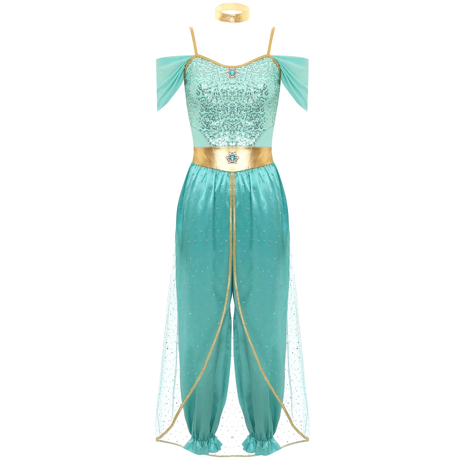 Festival Arabian Princess Costumes Indian Dance Embroider Bollywood Jasmines Costume Party Halloween Cosplay Jasmines Outfit 4