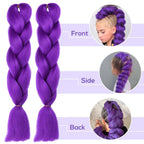Synthetic 24inch Long Purple Braiding Hair Extensions for Braids Ru mi Braiding Hair for Stage Party Cosplay,Multi-colored Braid - AliExpress 200165144 3