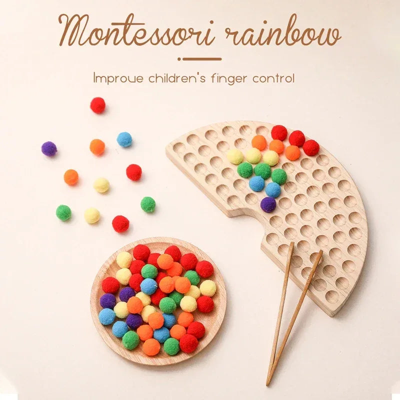  Rainbow Wooden Montessori Toys