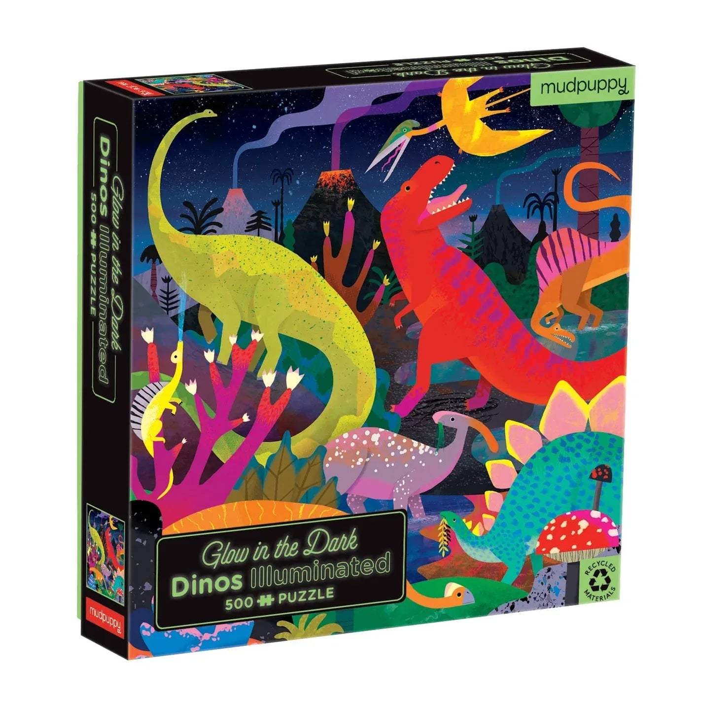Forfullfun Toys Dinosaurs Illuminated 500 Piece Glow in the Dark Puzzle