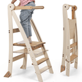 Adjustable solid wood Montessori learning tower and step stool for toddlers – ForFullFun