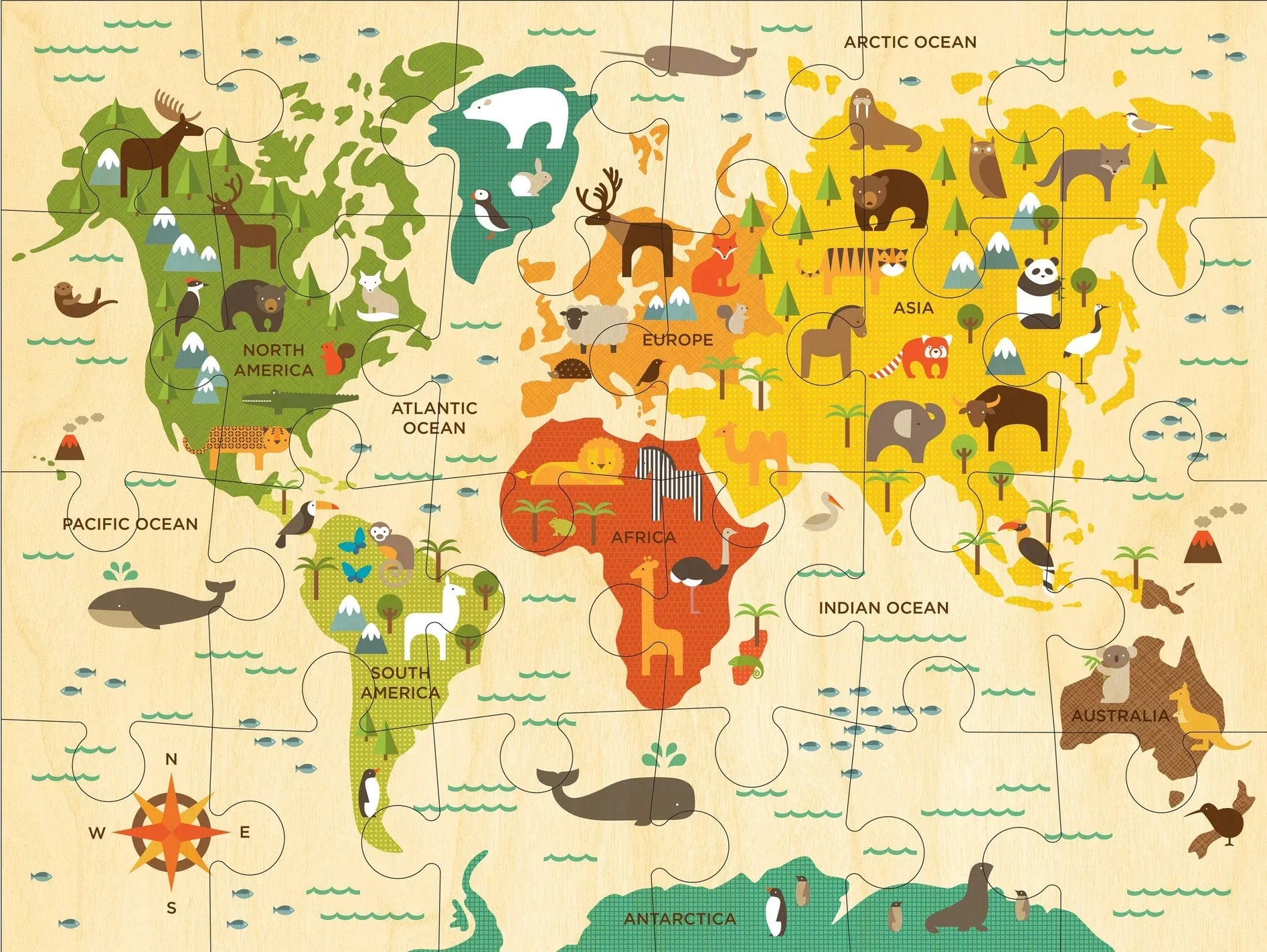 Forfullfun Toys World Map 24-Piece Floor Puzzle