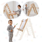 Art station add-on with adjustable easel for Montessori triangle ladder – ForFullFun