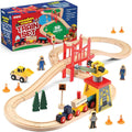 Forfullfun Toys Kids, Toys, Train Set Wooden Train Track Set