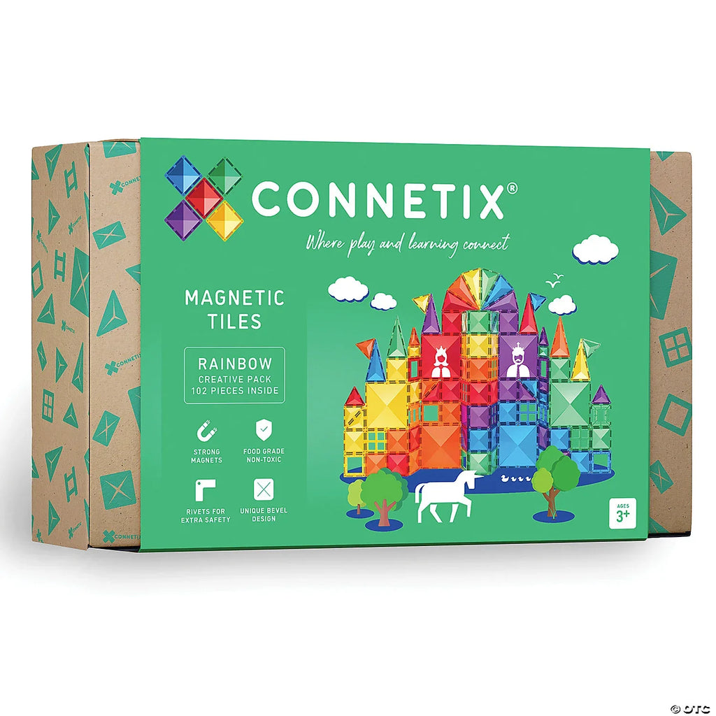 Forfullfun Toys Connetix Rainbow Creative Pack – 102-Piece Magnetic Building Set