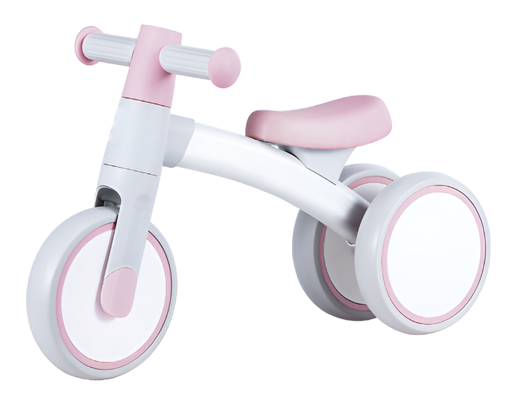Toddler First Ride Montessori Balance Bike by Shopify, lightweight wooden bike for 1-year-olds, with colorful handles and seat.
