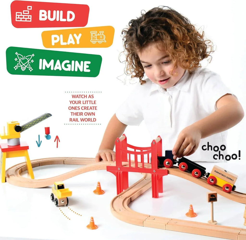Forfullfun Toys Kids, Toys, Train Set Wooden Train Track Set