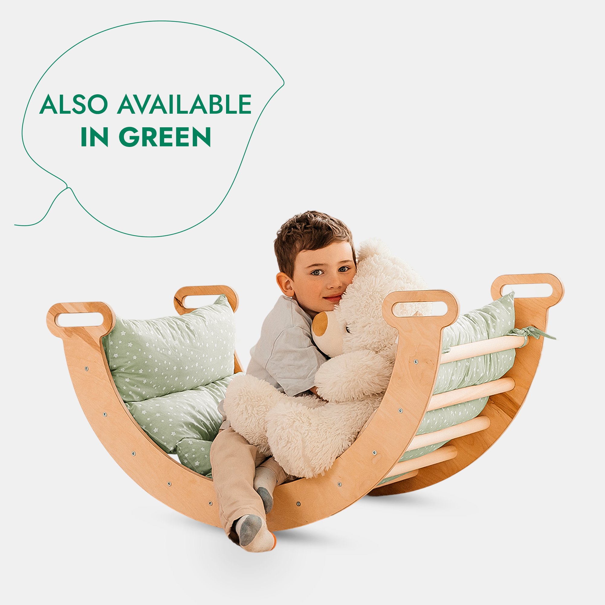 For Full Fun-5in1 Montessori Climbing Set: Triangle Ladder + Arch/Rocker + Slide Board/Ramp + Netting rope + Cushion-5in1 Playsets