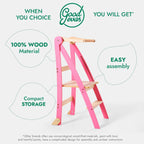 For Full Fun-Helper Tower: A Multi-functional Foldable Step Stool for Kids - Pink-Toddler Tower