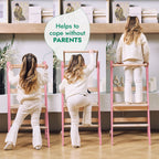 For Full Fun-Helper Tower: A Multi-functional Foldable Step Stool for Kids - Pink-Toddler Tower