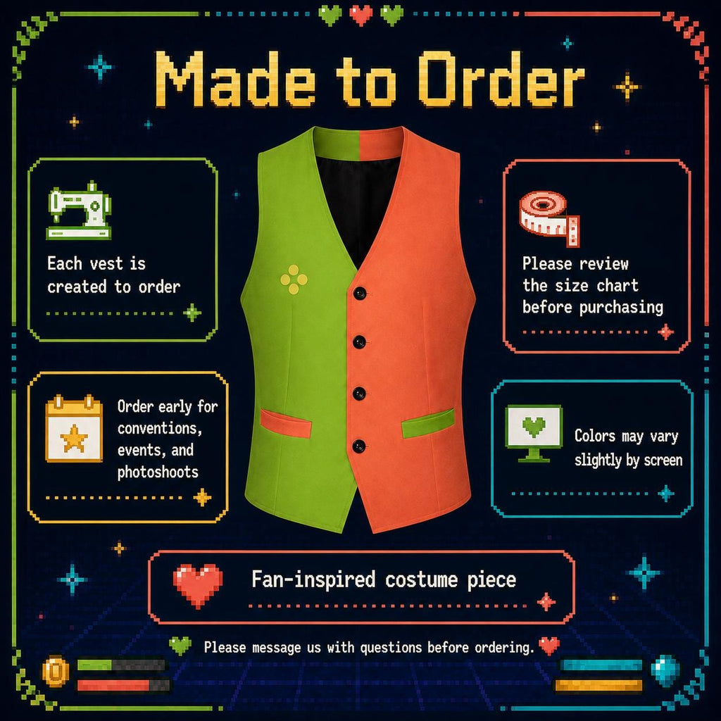 Flowery Inspired Vest Costume Orange and Green Two-tone Waistcoat Cosplay 5