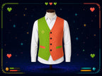 Flowery Inspired Vest Costume Orange and Green Two-tone Waistcoat Cosplay 2