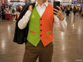 Flowery Inspired Vest Costume Orange and Green Two-tone Waistcoat Cosplay 1