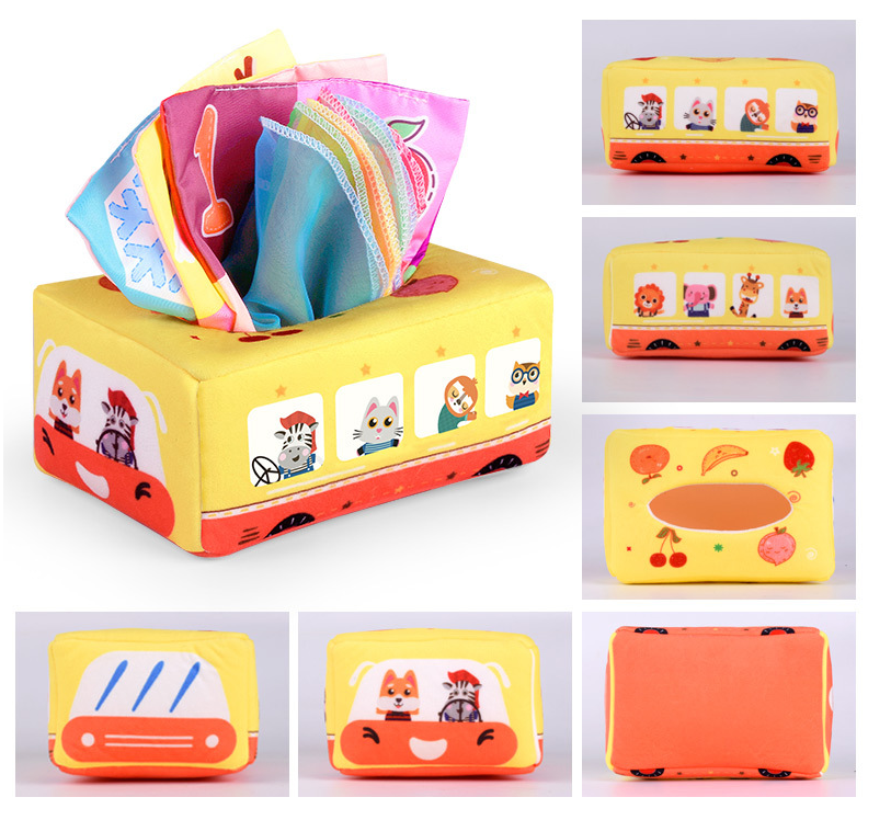 Colorful Montessori baby development toy by For Full Fun featuring sensory shapes and textures for early learning.