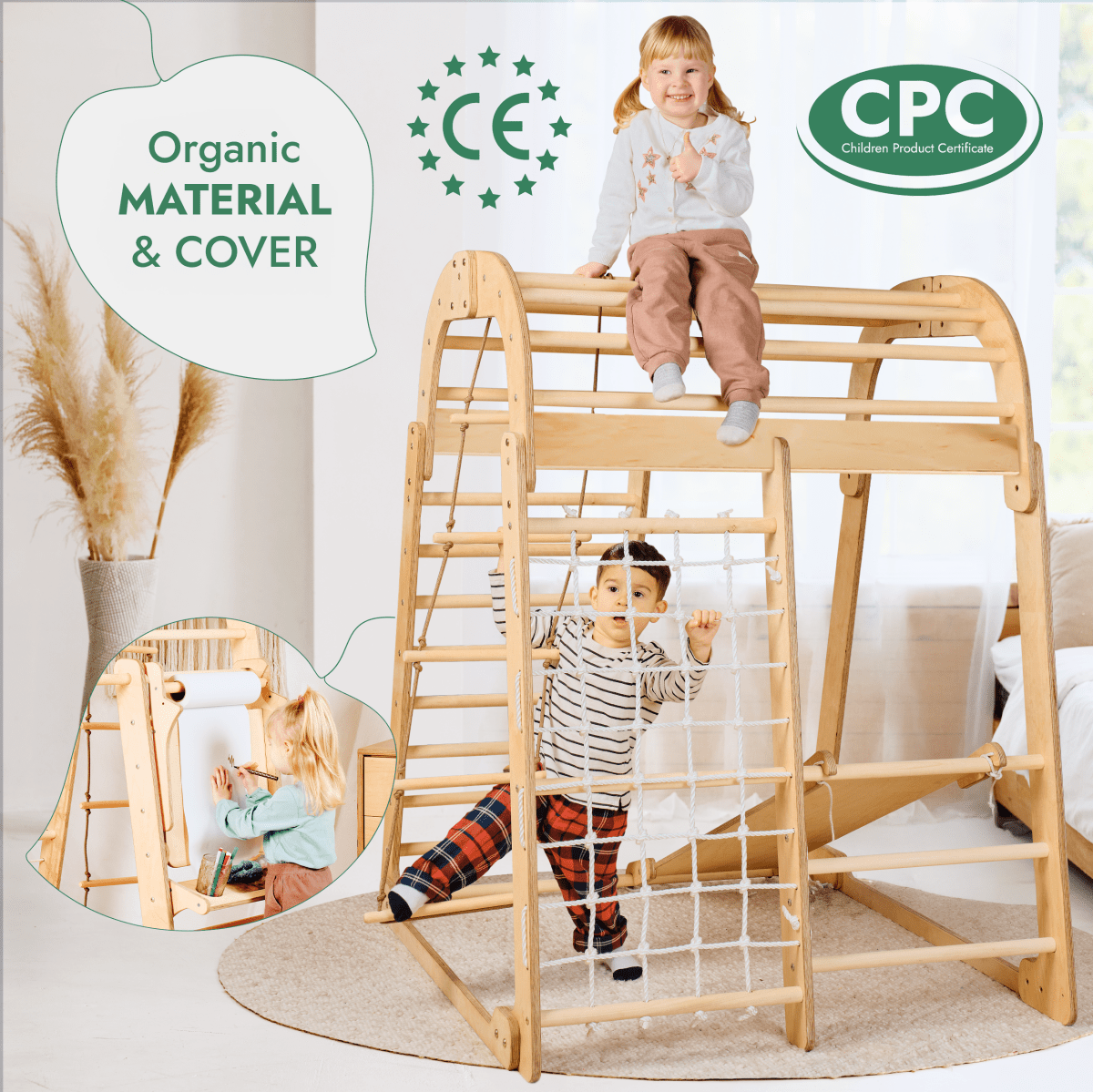 For Full Fun-Indoor Playground for Children - 7in1 Playground + Swings Set + Slide Board + Art Set-7in1 Playsets