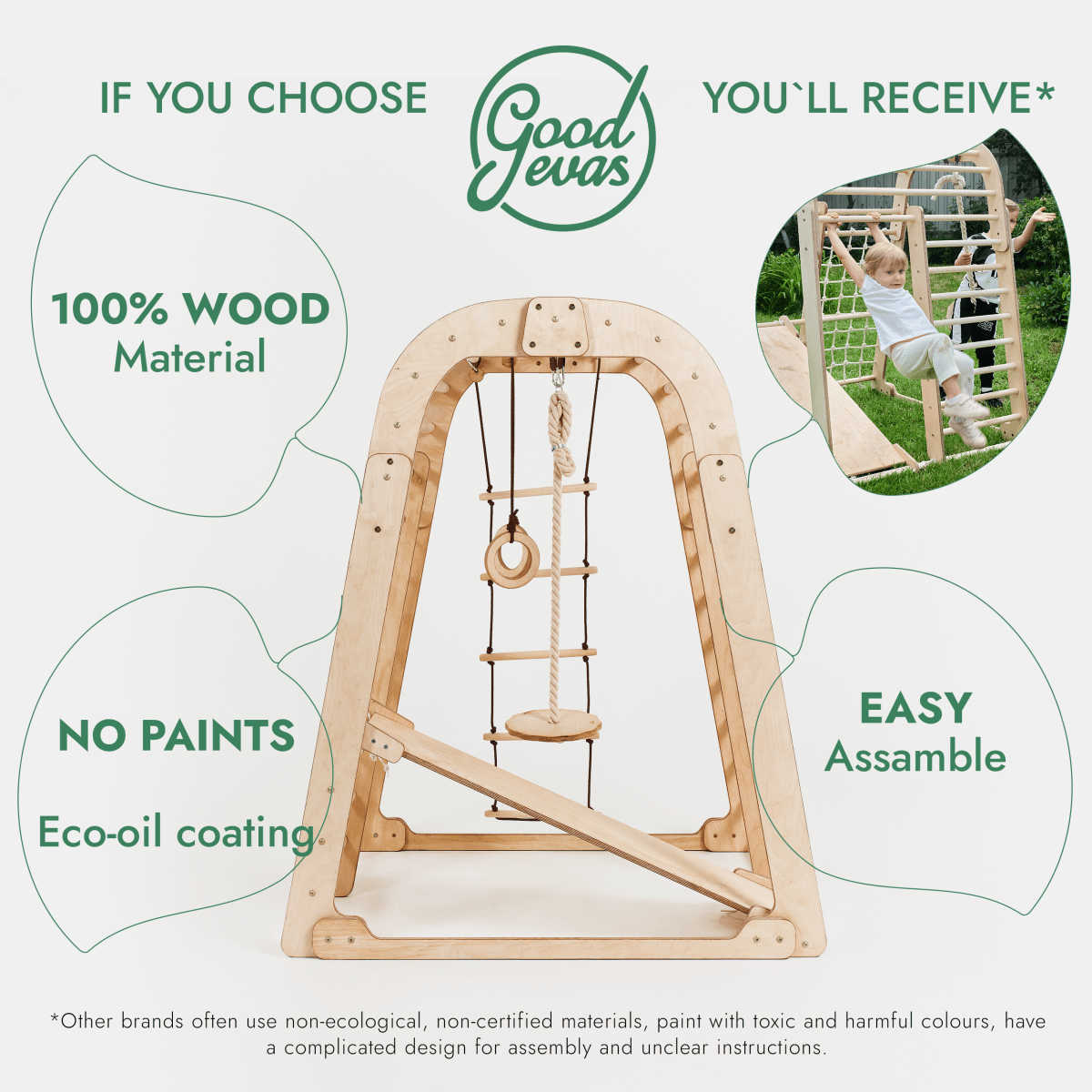 For Full Fun-Indoor Playground for Children - 7in1 Playground + Swings Set + Slide Board + Art Set-7in1 Playsets