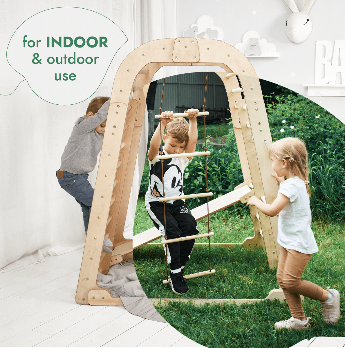 For Full Fun-Indoor Playground for Children - 7in1 Playground + Swings Set + Slide Board + Art Set-7in1 Playsets
