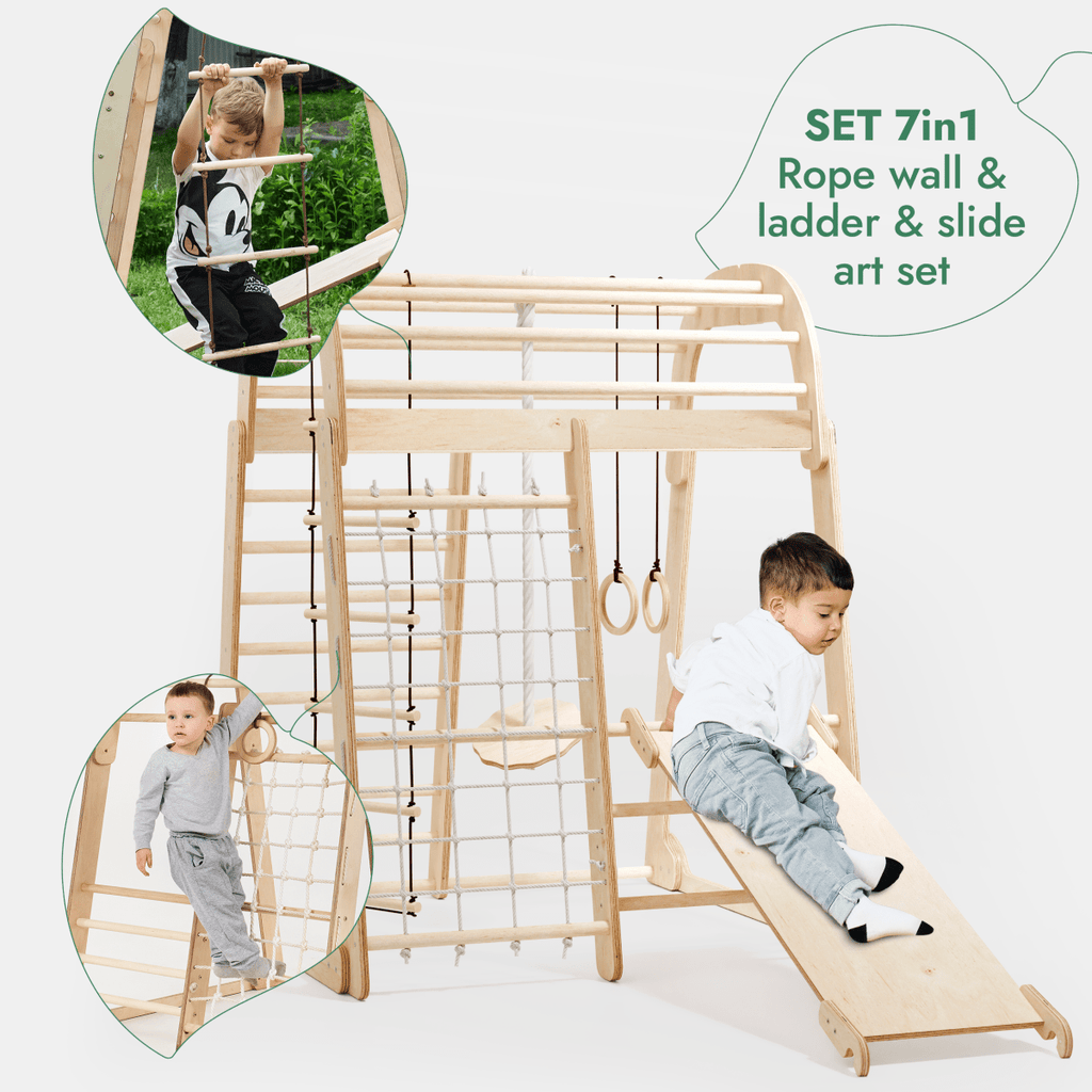 For Full Fun-Indoor Playground for Children - 7in1 Playground + Swings Set + Slide Board + Art Set-7in1 Playsets
