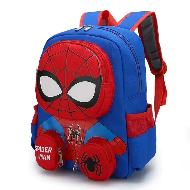 Colorful 3D Spider-Man backpack for kids featuring a fun Spiderman design, ideal for school and play.