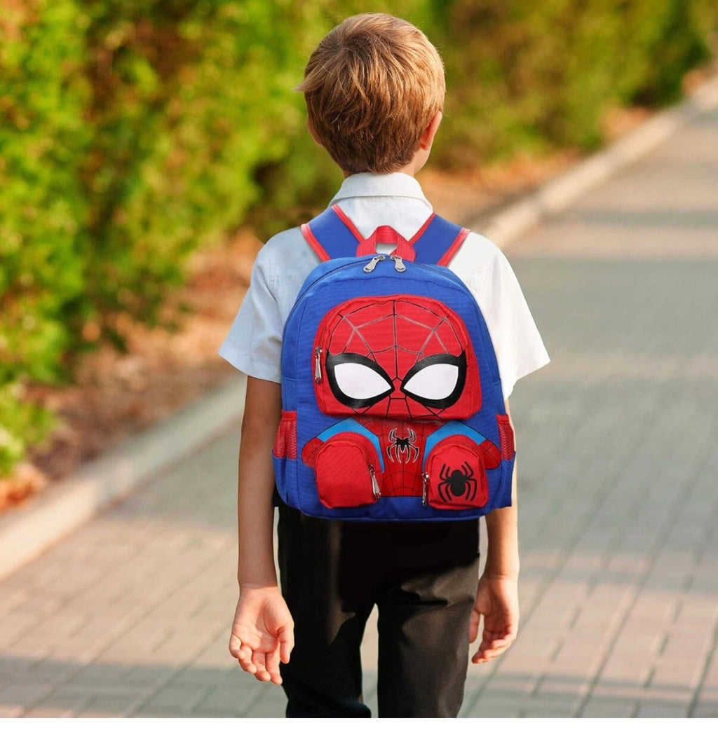 Colorful 3D Spider-Man backpack for kids, featuring Spider-Man design, ideal for school or play, from For Full Fun educational toys.
