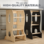 For Full Fun-Stable Montessori Tower: Wooden Growing Chair - Beige-Toddler Tower