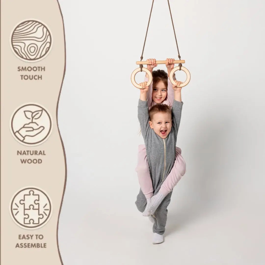 For Full Fun-Trapeze swing bar with rings-Single Swing