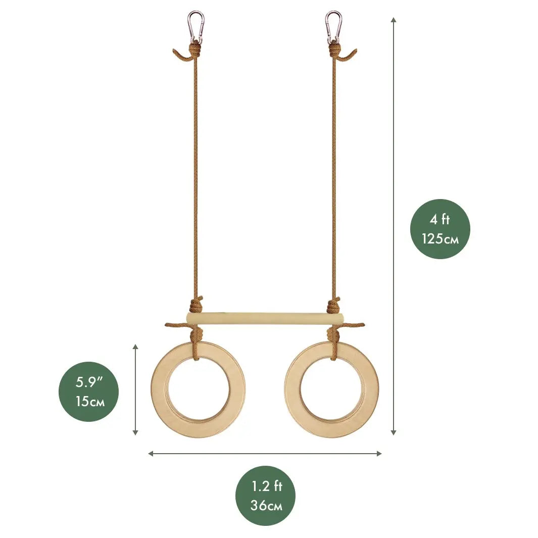 For Full Fun-Trapeze swing bar with rings-Single Swing