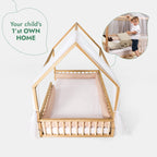 For Full Fun-Twin Size Montessori House Bed for Kids with Fence-Beds