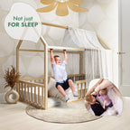 For Full Fun-Twin Size Montessori House Bed for Kids with Fence-Beds