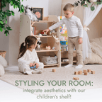 For Full Fun-Wooden Montessori Shelves for Toddler 2in1: Bookshelf & Toy Shelving-Furniture