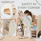 For Full Fun-Wooden Montessori Shelves for Toddler 2in1: Bookshelf & Toy Shelving-Furniture