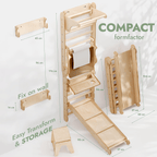 For Full Fun-Wooden Swedish Wall / Climbing ladder for Children + Swing Set + Slide Board + Art Add-on-Swedish wall