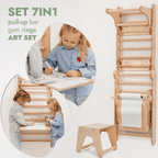 For Full Fun-Wooden Swedish Wall / Climbing ladder for Children + Swing Set + Slide Board + Art Add-on-Swedish wall
